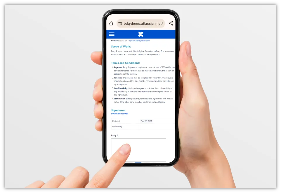 Collect in-person signatures drawn on the screen